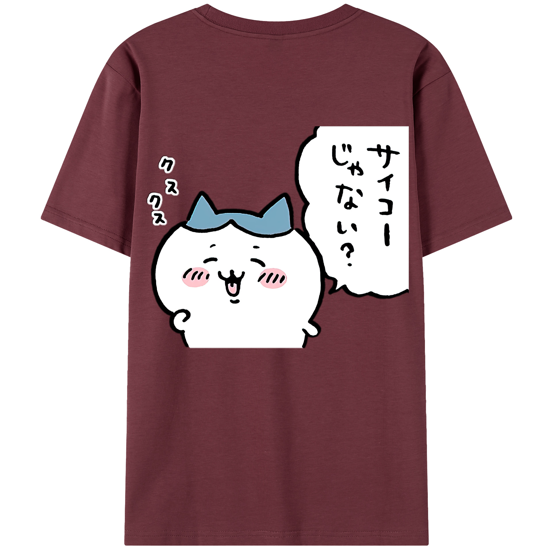 （画像用） ちいかわ ハチワレ Chii-kawa hachiware 綿100％半袖Tシャツ（背面プリント）